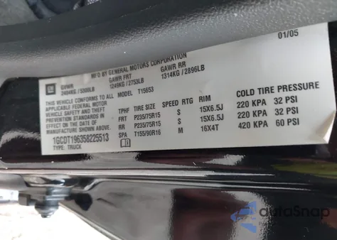 2005 Chevrolet Colorado Ls из США, поврежденный, VIN 1GCDT196358225513